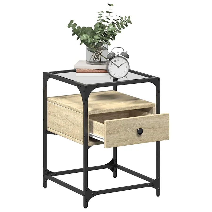 Tables de chevet 2 pcs chêne sonoma 40x40x55 cm bois ingénierie - 3