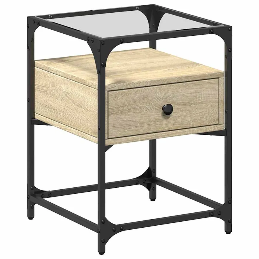 Tables de chevet 2 pcs chêne sonoma 40x40x55 cm bois ingénierie - 5