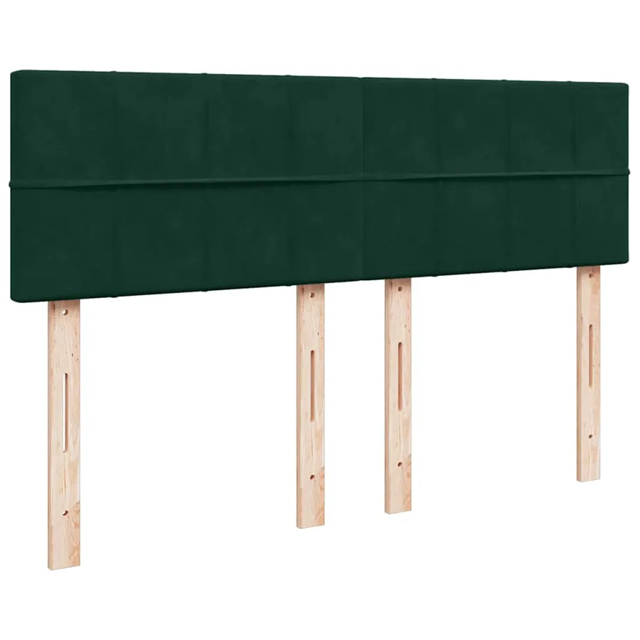 Sommier à lattes de lit et matelas Vert foncé 140x190cm Velours - 8