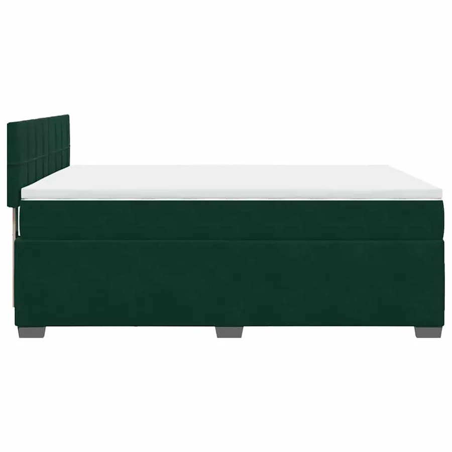 Sommier à lattes de lit et matelas Vert foncé 140x190cm Velours - 11