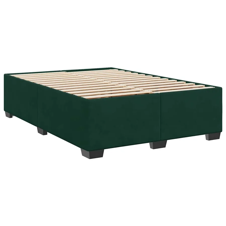 Sommier à lattes de lit et matelas Vert foncé 140x190cm Velours - 5