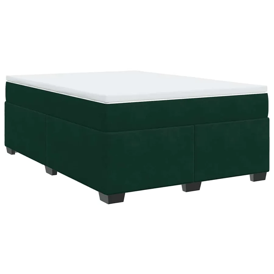 Sommier à lattes de lit et matelas Vert foncé 140x190cm Velours - 9