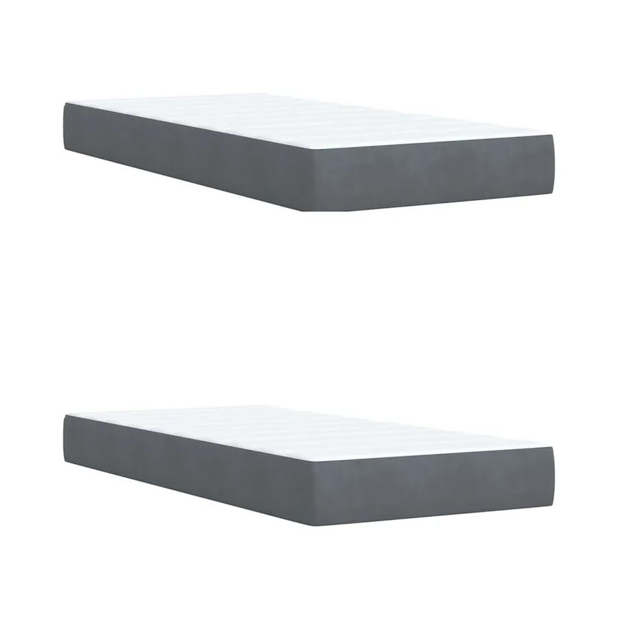 Sommier à lattes de lit et matelas Gris foncé 200x200cm Velours - 6