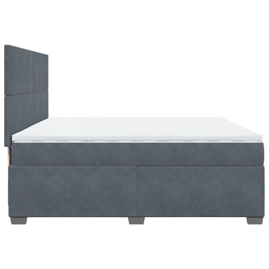 Sommier à lattes de lit et matelas Gris foncé 200x200cm Velours - 9