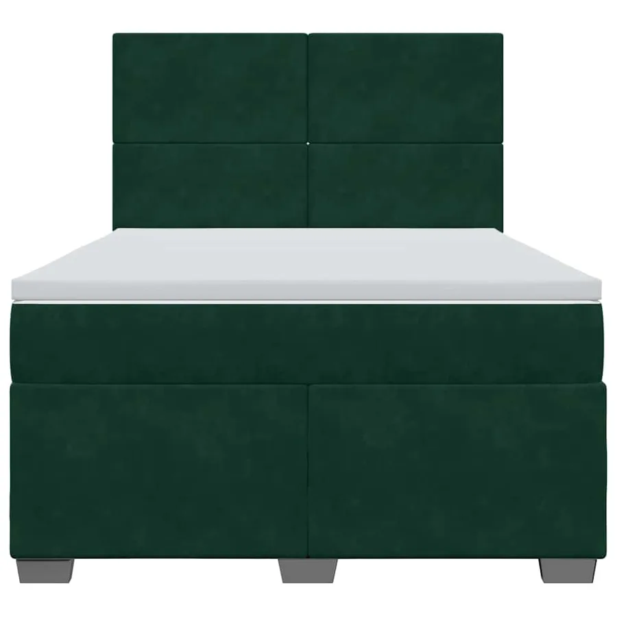 Sommier à lattes de lit et matelas Vert foncé 140x190cm Velours - 4