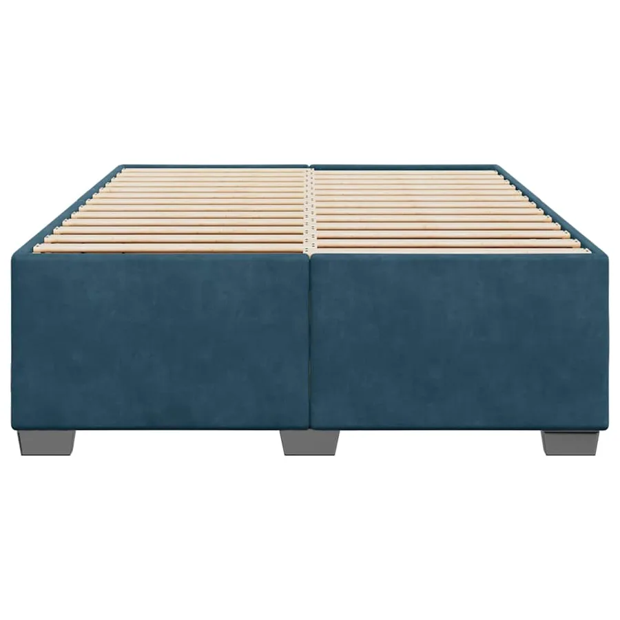 Cadre de lit sans matelas bleu 140x190 cm velours - 4