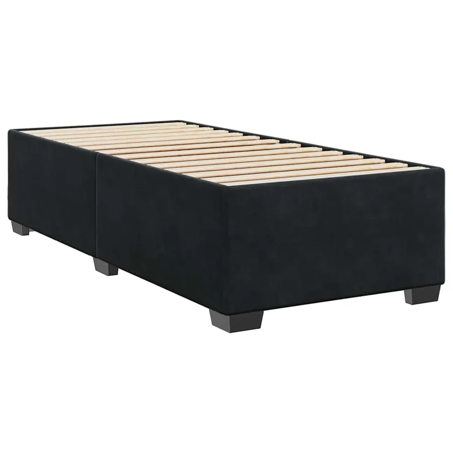 Sommier à lattes de lit avec matelas Noir 100x200 cm Velours - 9