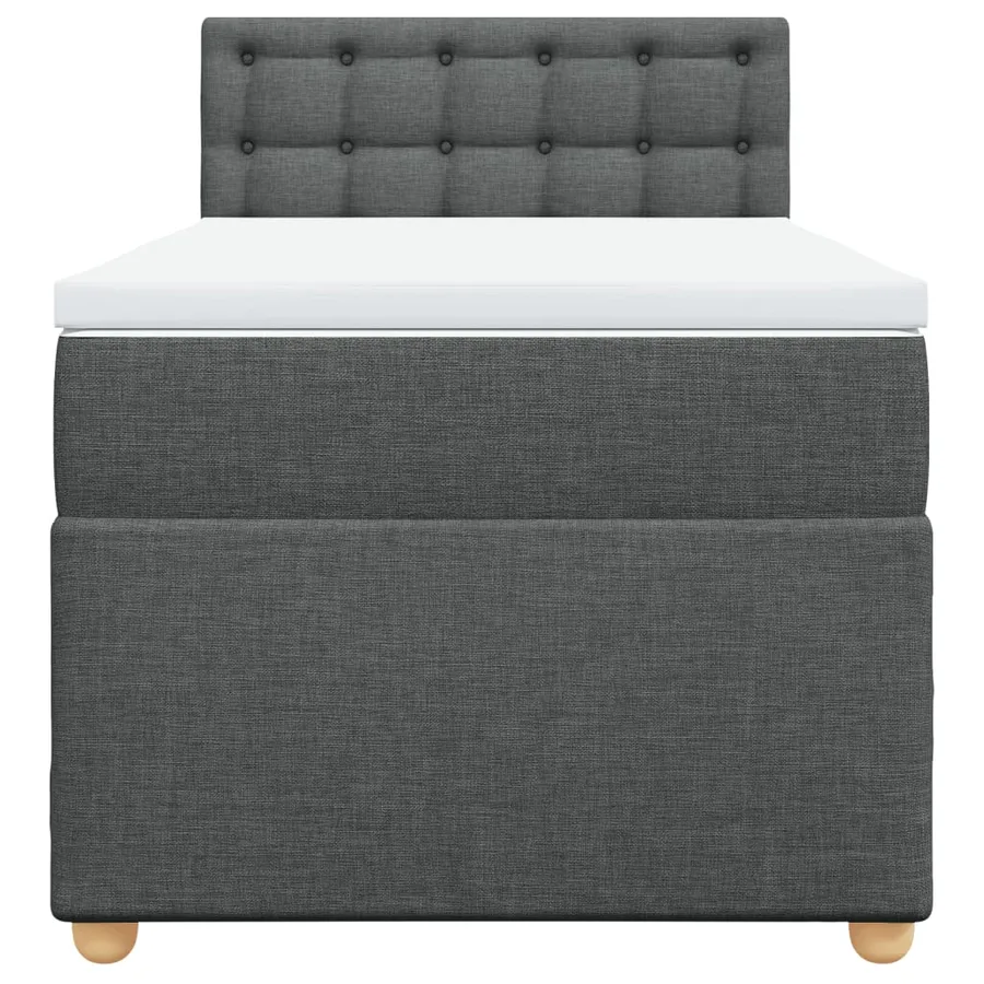 Sommier à lattes de lit avec matelas Gris foncé 80x200 cm Tissu - 6