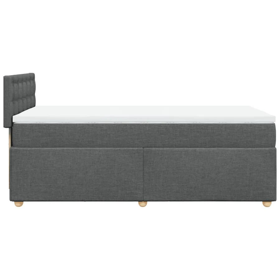 Sommier à lattes de lit avec matelas Gris foncé 80x200 cm Tissu - 7