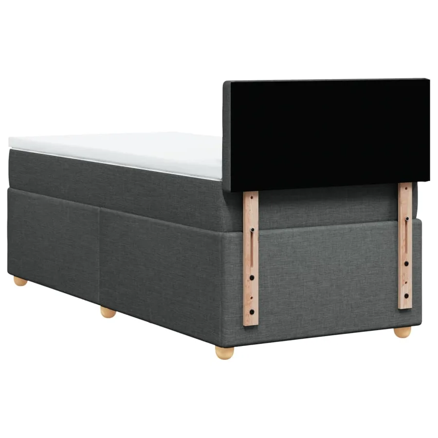 Sommier à lattes de lit avec matelas Gris foncé 80x200 cm Tissu - 8