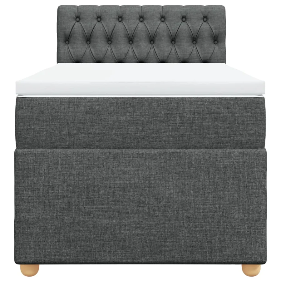 Sommier à lattes de lit avec matelas Gris foncé 80x200 cm Tissu - 6