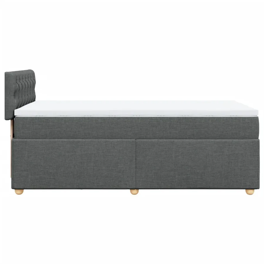 Sommier à lattes de lit avec matelas Gris foncé 80x200 cm Tissu - 7