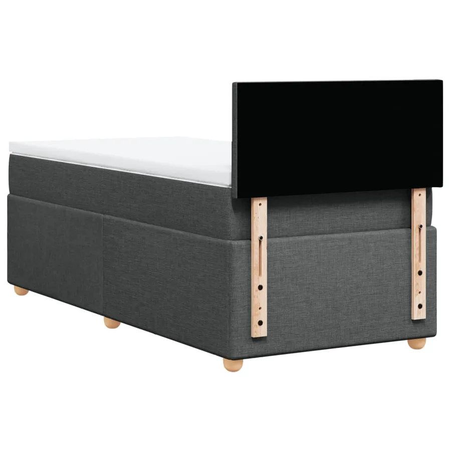 Sommier à lattes de lit avec matelas Gris foncé 80x200 cm Tissu - 8