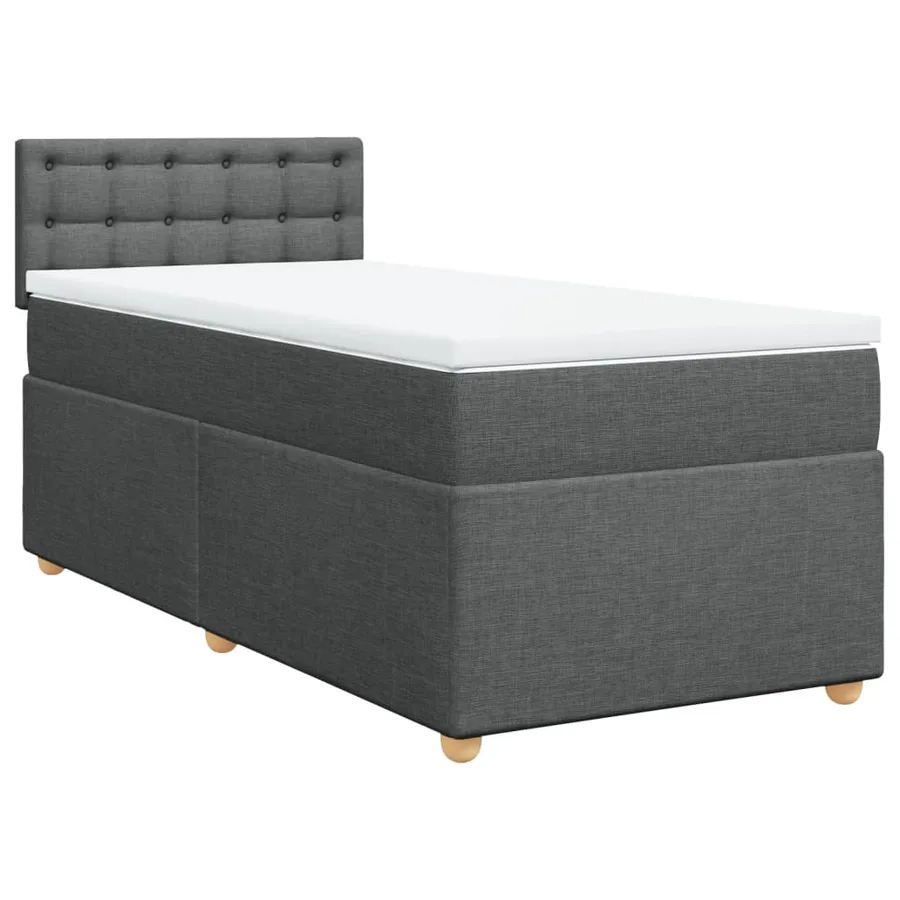 Sommier à lattes de lit avec matelas Gris foncé 80x200 cm Tissu - 2