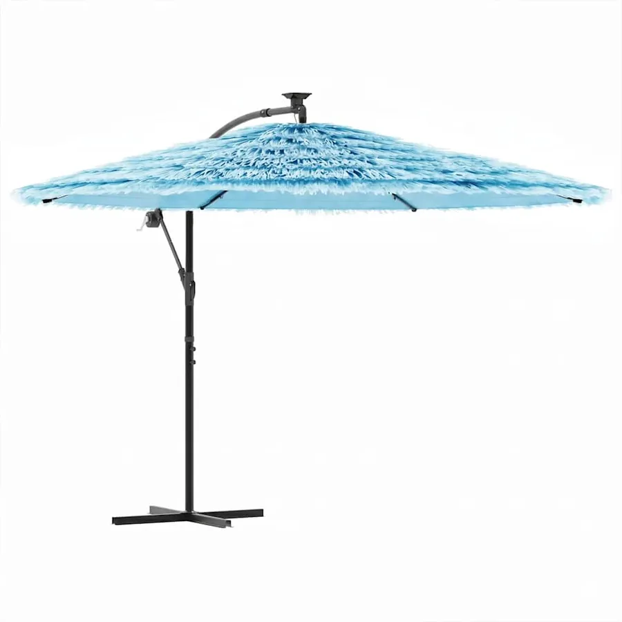 Parasol de jardin avec mât en acier bleu 269x269x235 cm - 2