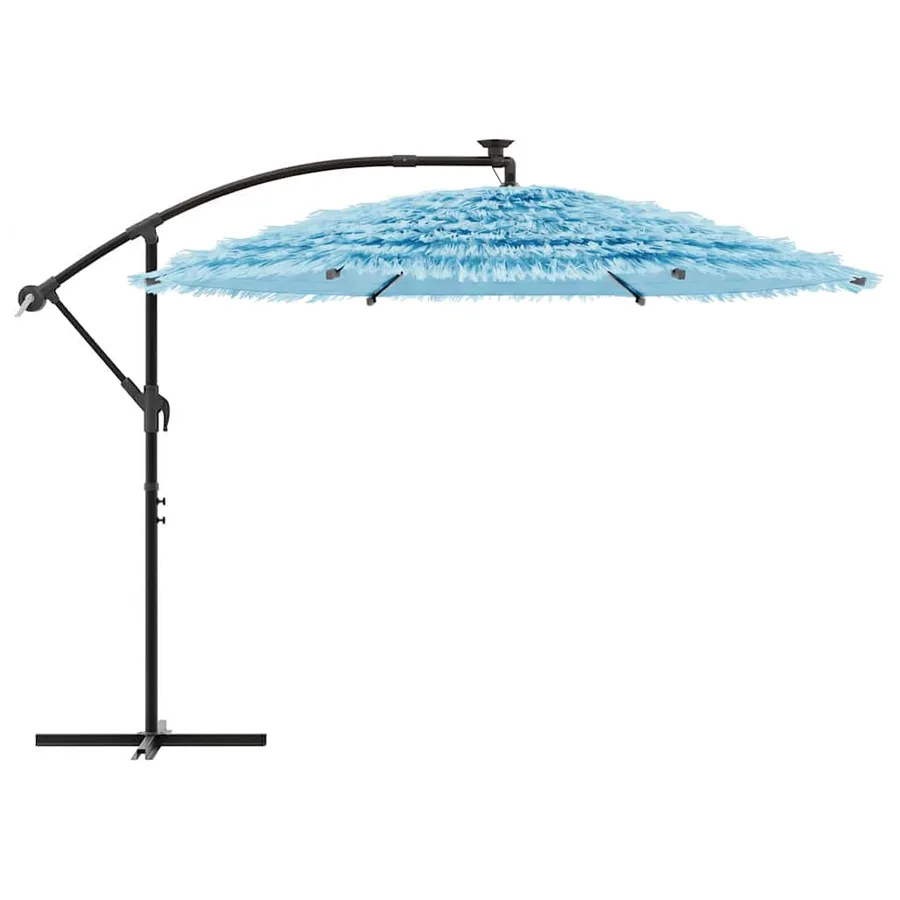 Parasol de jardin avec mât en acier bleu 269x269x235 cm - 4