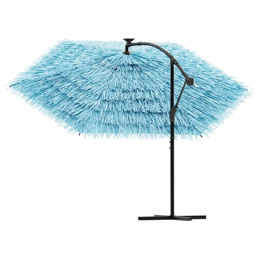 Parasol de jardin avec mât en acier bleu 269x269x235 cm - 5