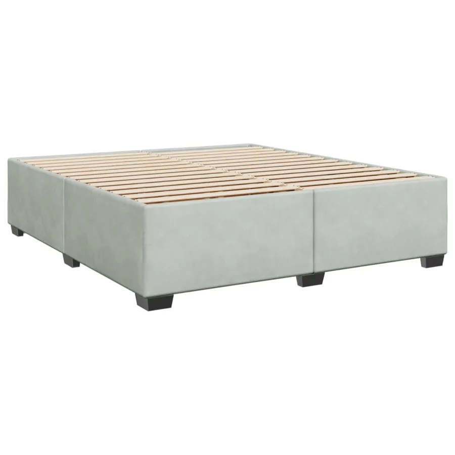 Sommier à lattes de lit et matelas Gris clair 200x200cm Velours - 8