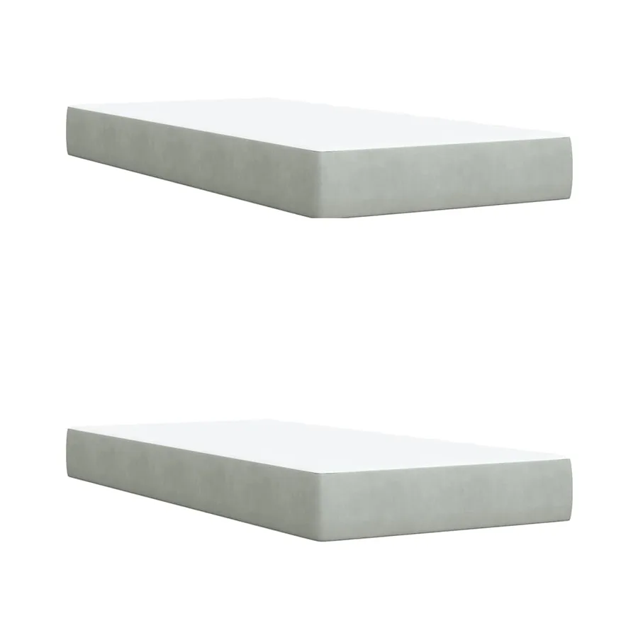 Sommier à lattes de lit et matelas Gris clair 200x200cm Velours - 9