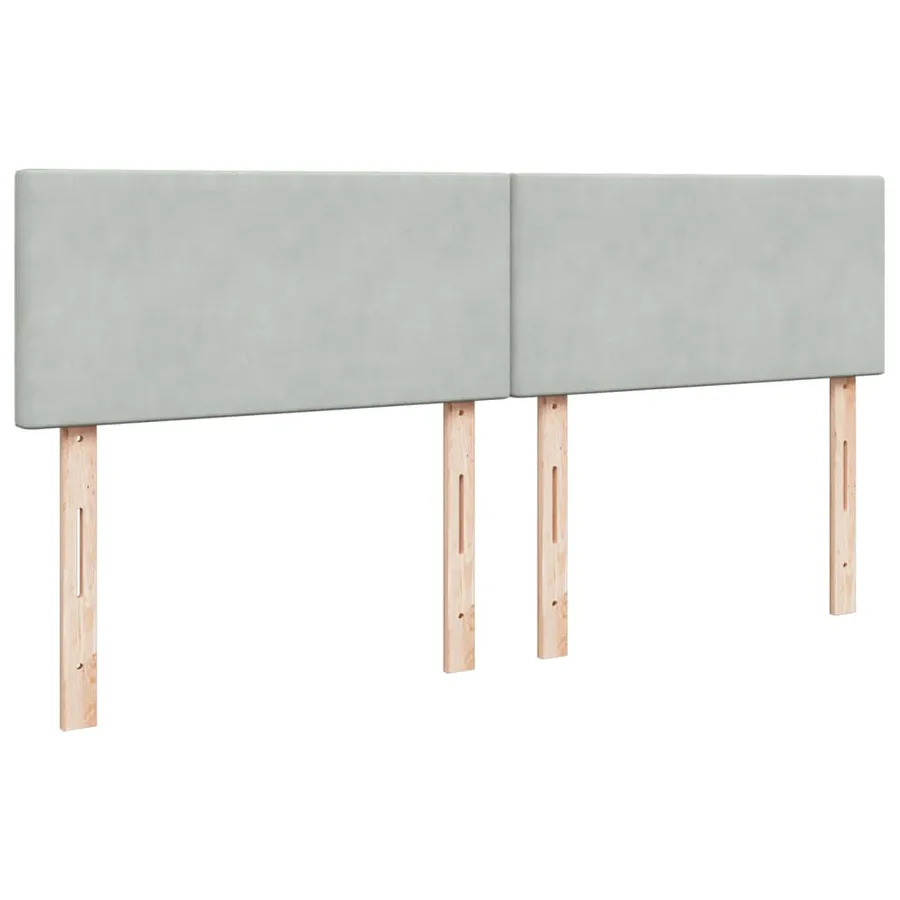 Sommier à lattes de lit et matelas Gris clair 200x200cm Velours - 9