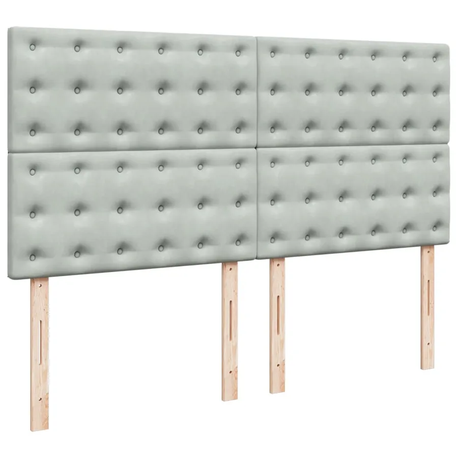 Sommier à lattes de lit et matelas Gris clair 200x200cm Velours - 8