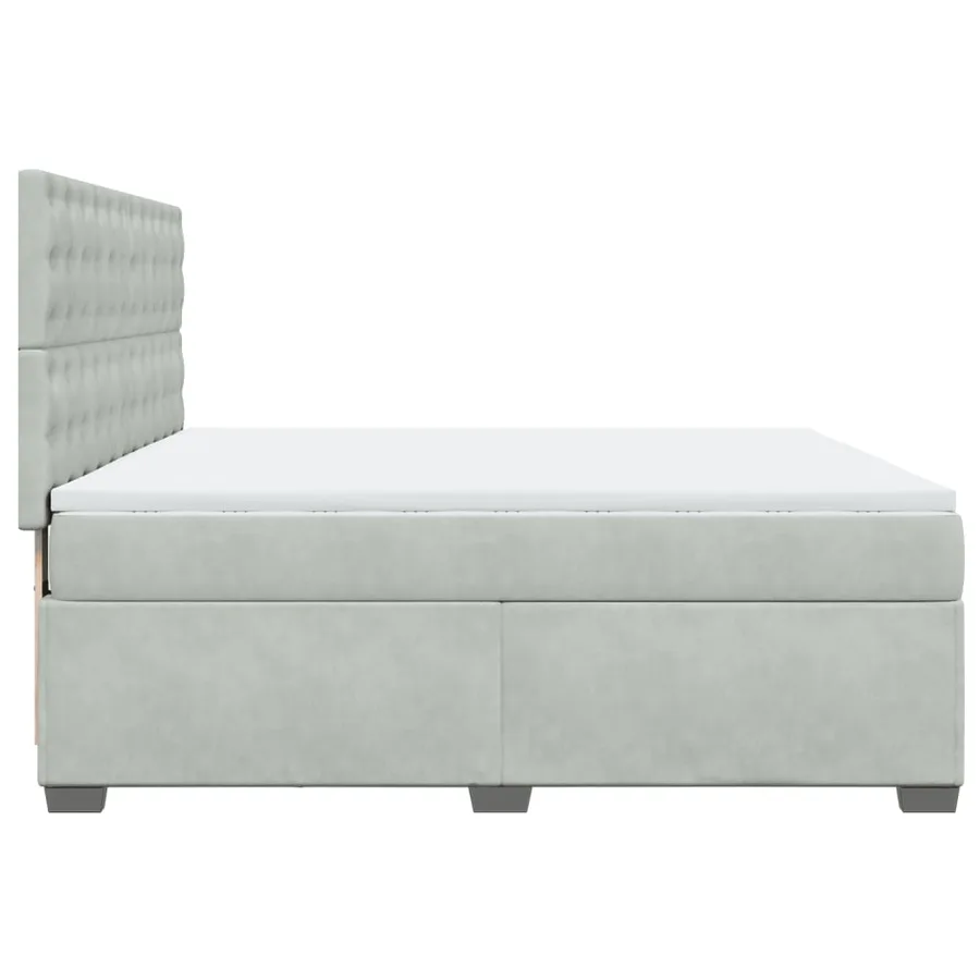 Sommier à lattes de lit et matelas Gris clair 200x200cm Velours - 9