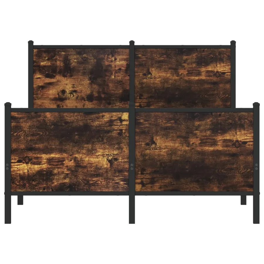 Cadre de lit en métal sans matelas chêne fumé 120x200 cm - 5
