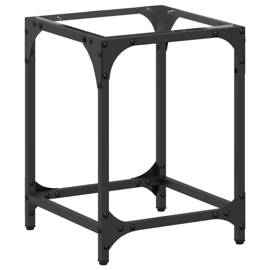 Table basse avec dessus en verre transparent 30x30x40 cm acier - 2
