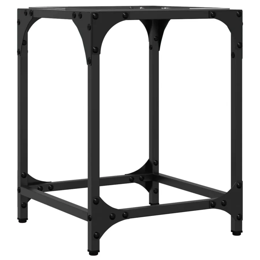 Table basse avec dessus en verre transparent 30x30x40 cm acier - 6