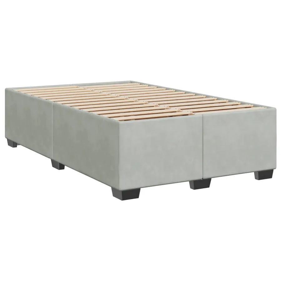 Sommier à lattes de lit et matelas gris clair 120x190cm velours - 5