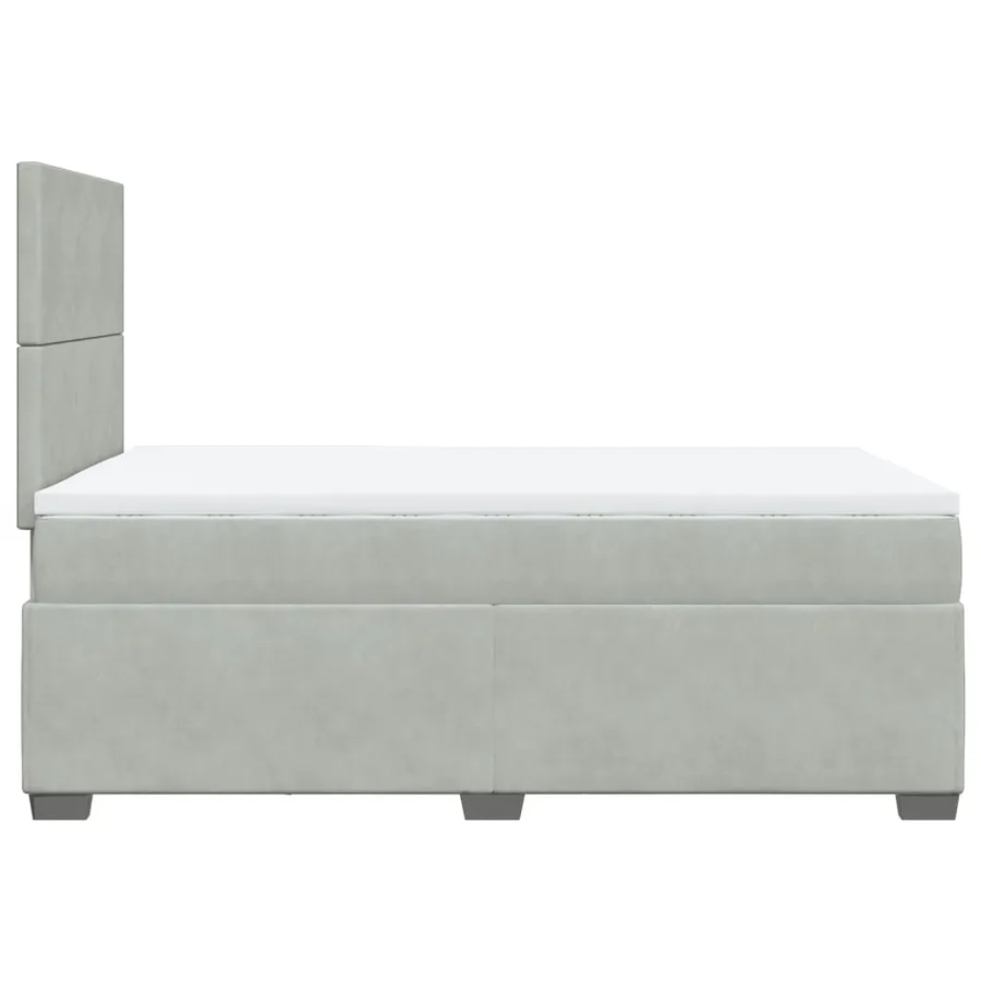 Sommier à lattes de lit et matelas gris clair 120x190cm velours - 9