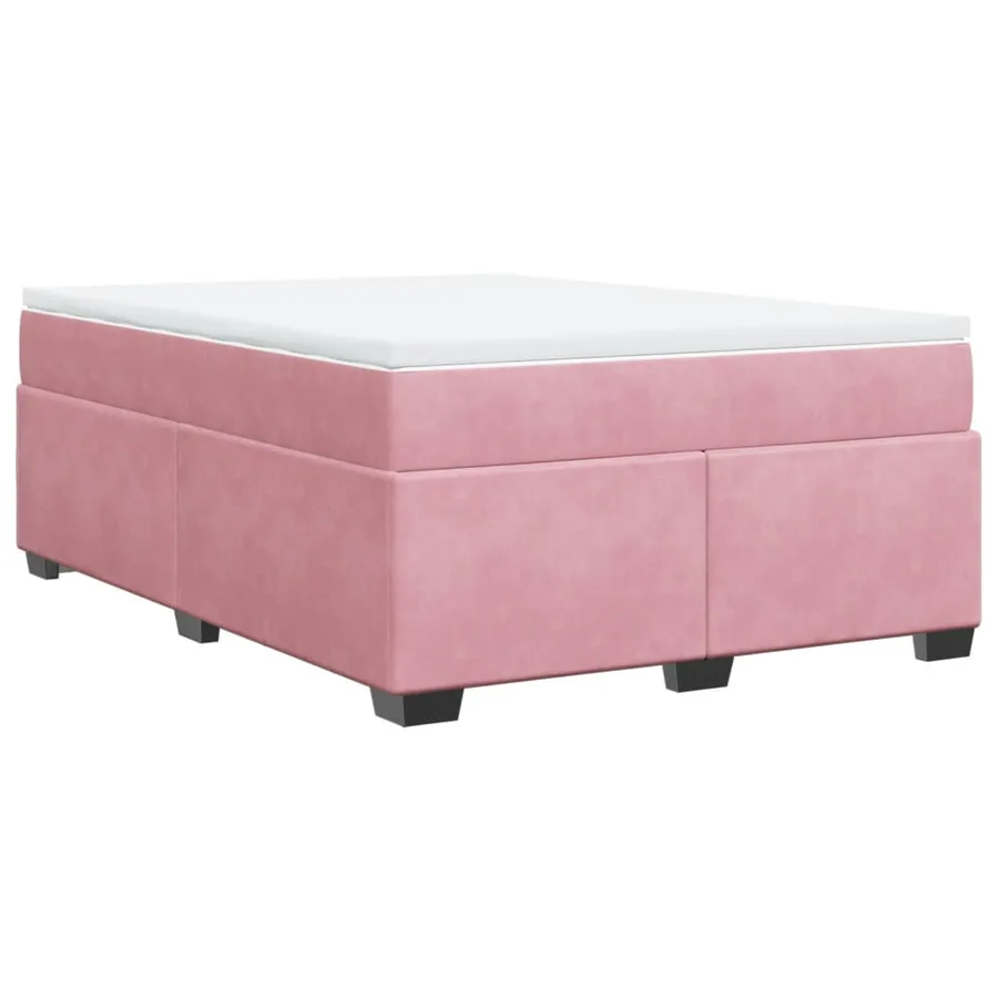 Sommier à lattes de lit avec matelas Rose 140x190 cm Velours - 2