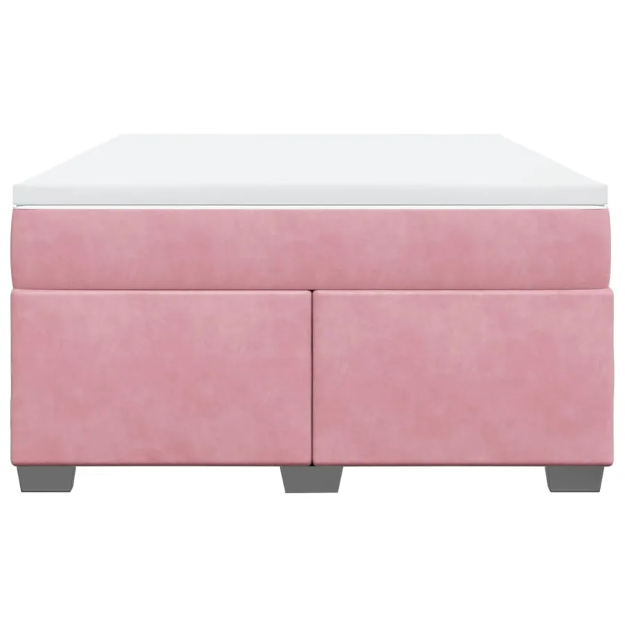 Sommier à lattes de lit avec matelas Rose 140x190 cm Velours - 4