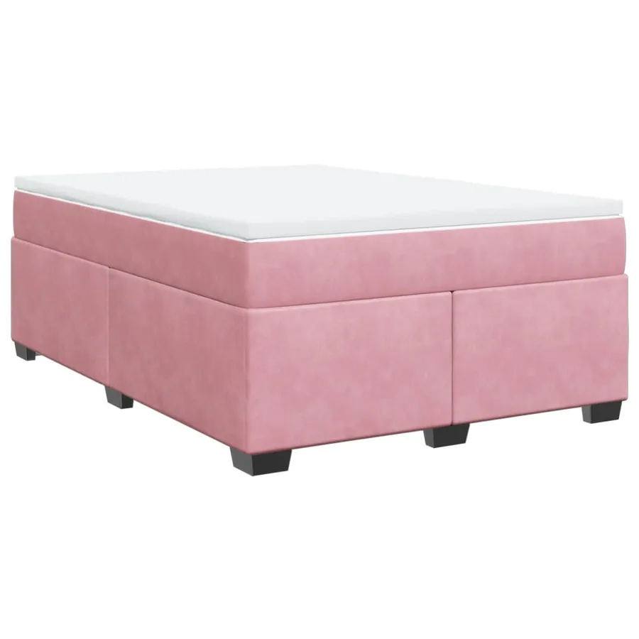 Sommier à lattes de lit avec matelas Rose 140x190 cm Velours - 9