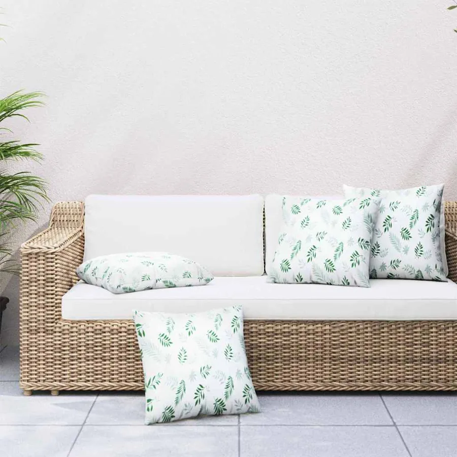 Coussins Éparpillés Feuille 4 pcs Motif feuille 40 x 40 cm