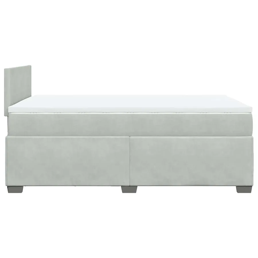 Sommier à lattes de lit et matelas gris clair 120x190cm velours - 11