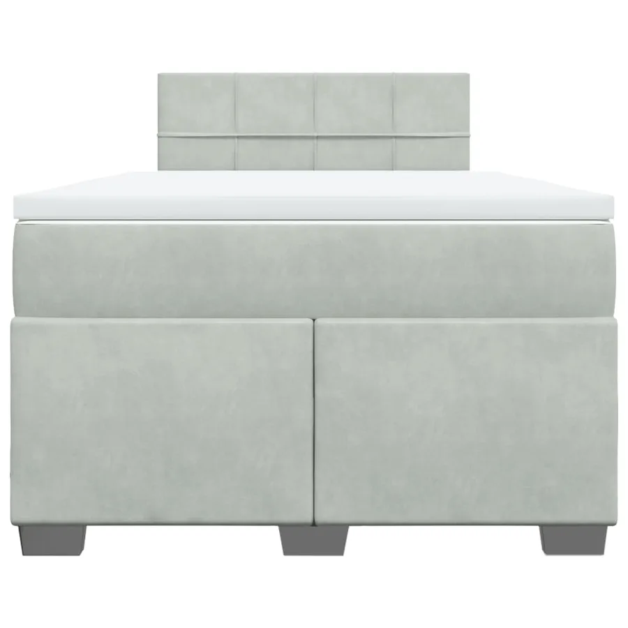 Sommier à lattes de lit et matelas gris clair 120x190cm velours - 4