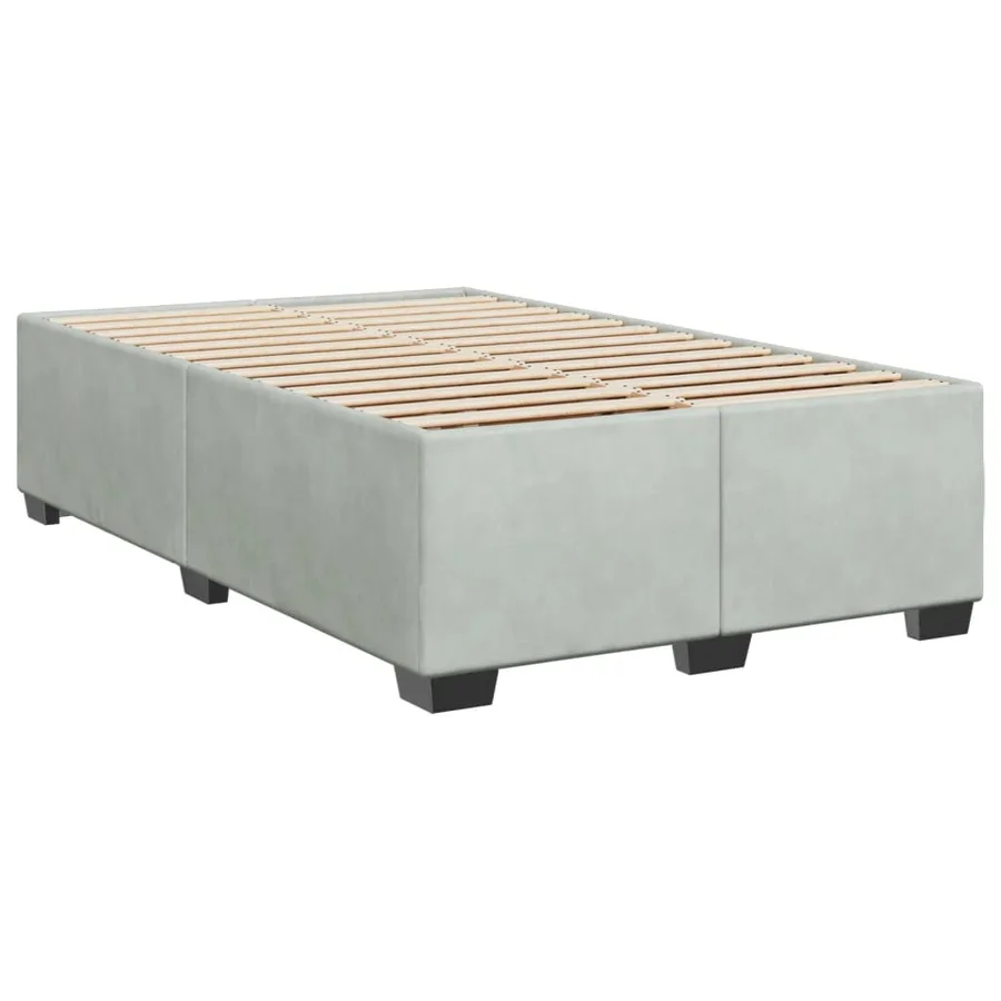 Sommier à lattes de lit et matelas gris clair 120x190cm velours - 5