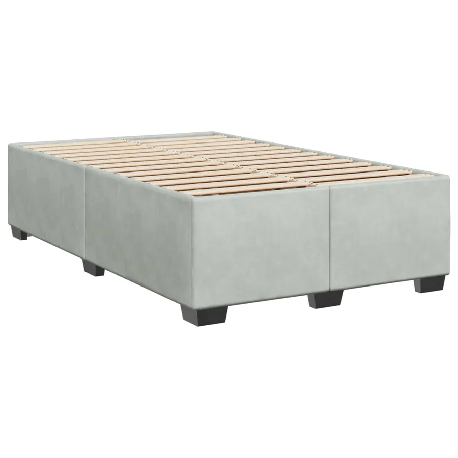Sommier à lattes de lit et matelas gris clair 120x190cm velours - 5