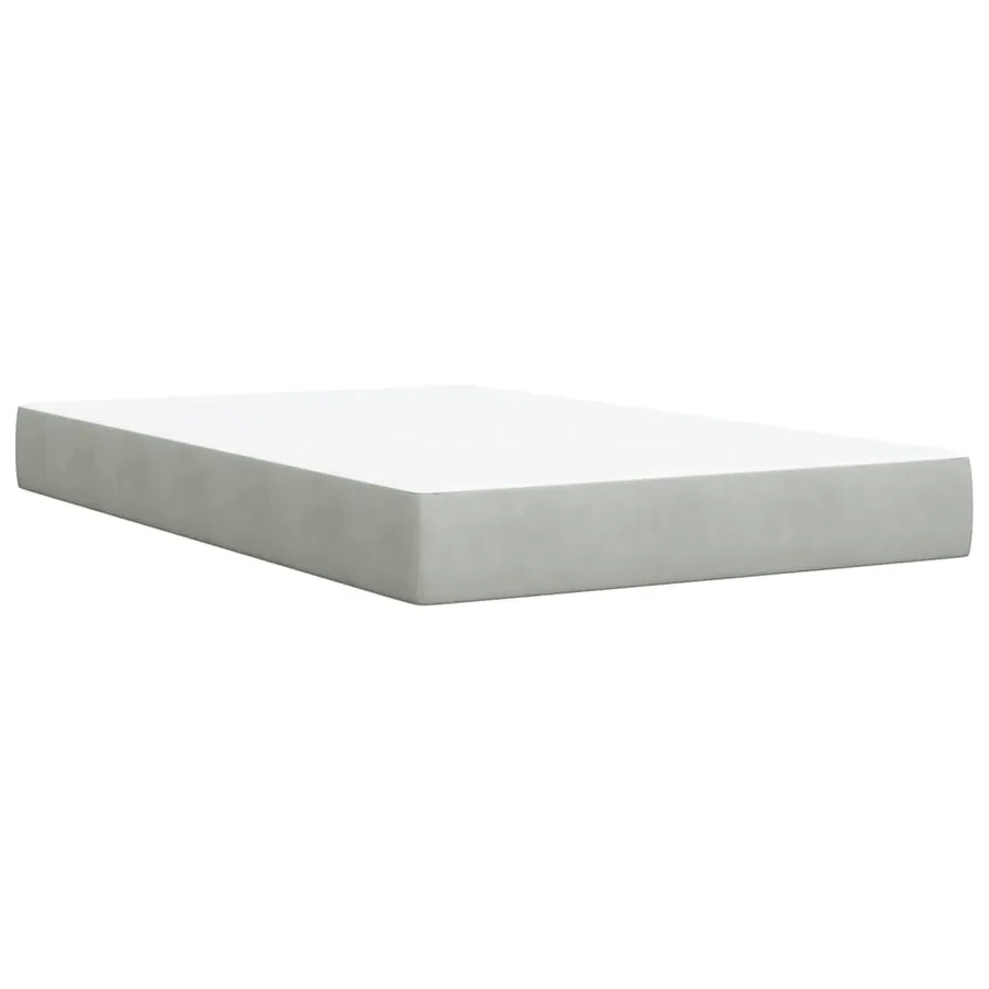 Sommier à lattes de lit et matelas gris clair 120x190cm velours - 6
