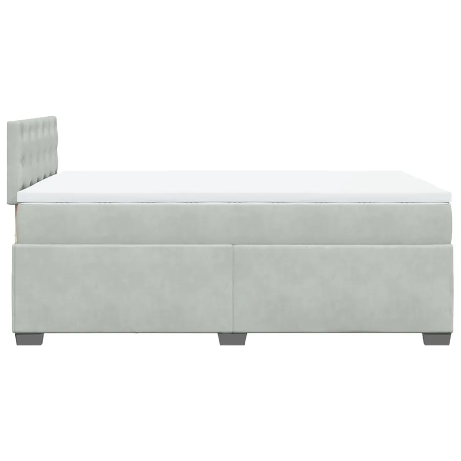 Sommier à lattes de lit et matelas gris clair 120x190cm velours - 9