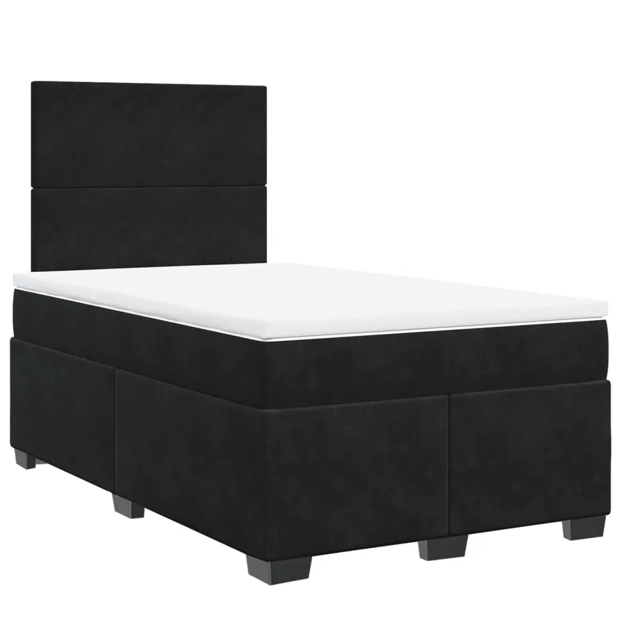 Sommier à lattes de lit avec matelas noir 120x190 cm velours - 3