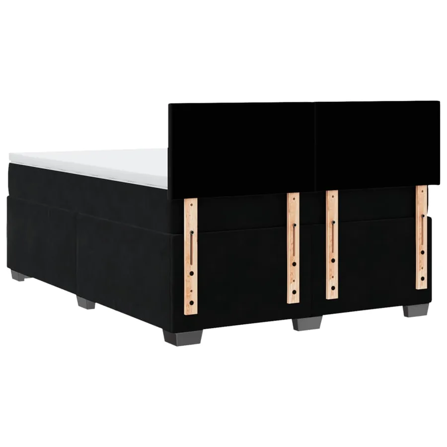 Sommier à lattes de lit avec matelas Noir 140x190 cm Velours - 10