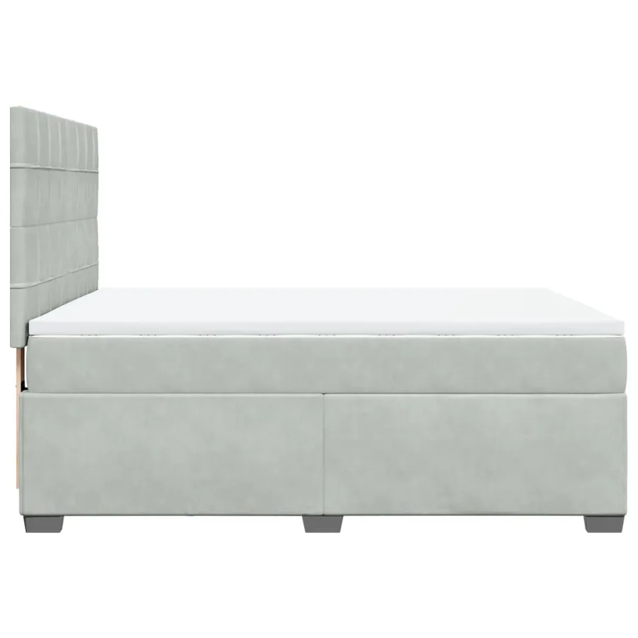 Sommier à lattes de lit et matelas Gris clair 140x190cm Velours - 11