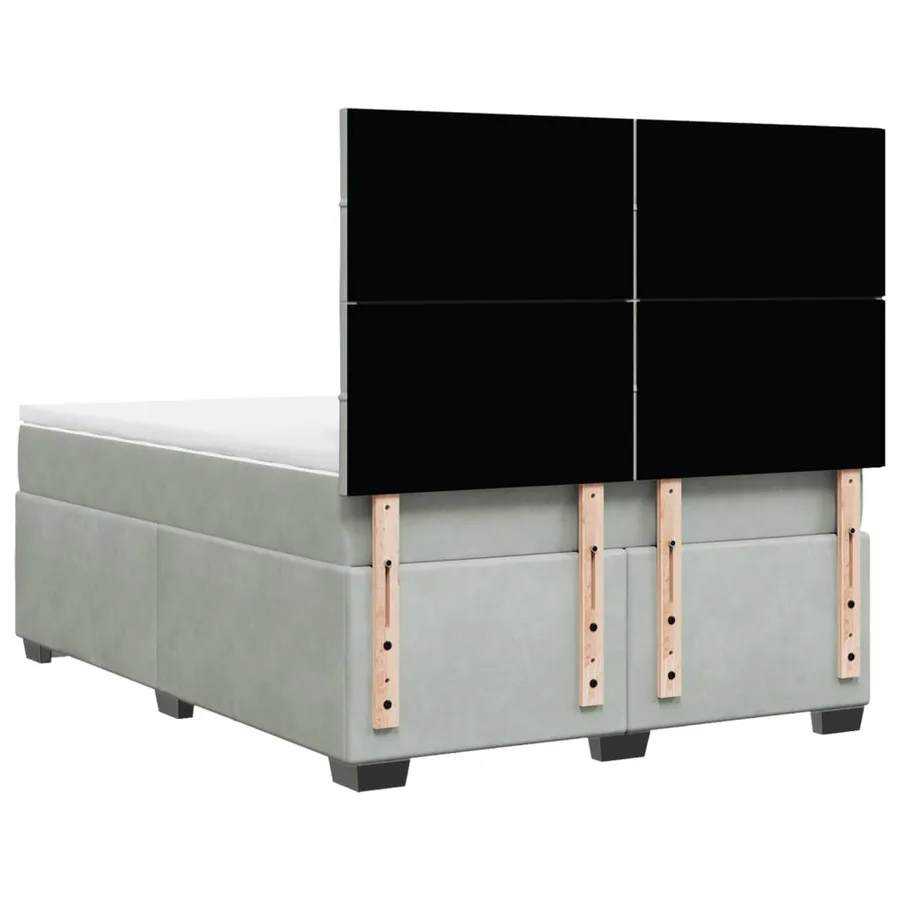 Sommier à lattes de lit et matelas Gris clair 140x190cm Velours - 12