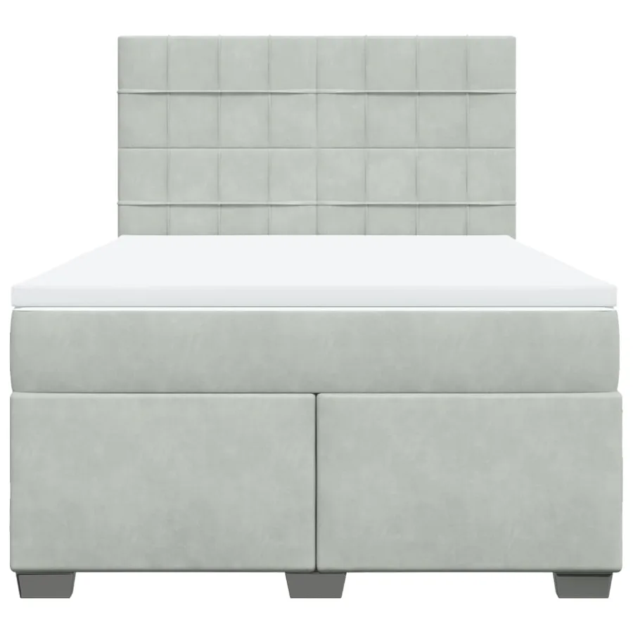 Sommier à lattes de lit et matelas Gris clair 140x190cm Velours - 6