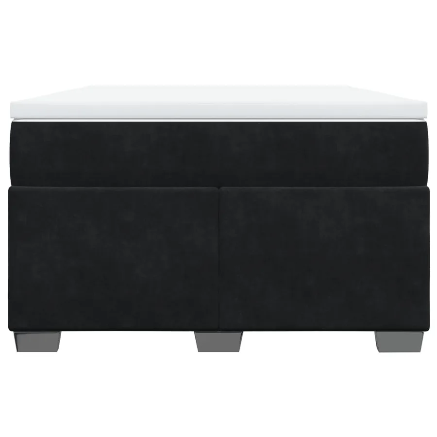 Sommier à lattes de lit avec matelas noir 120x190 cm velours - 4