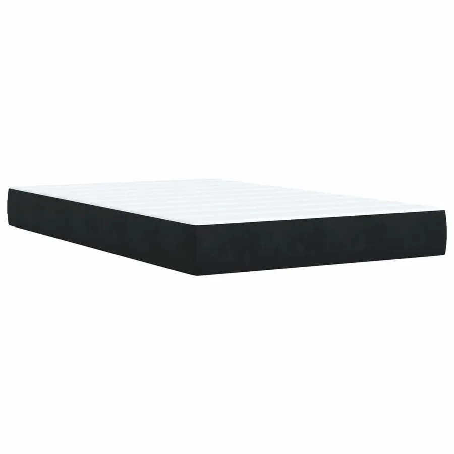 Sommier à lattes de lit avec matelas noir 120x190 cm velours - 6
