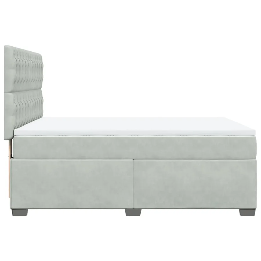 Sommier à lattes de lit et matelas Gris clair 140x190cm Velours - 11