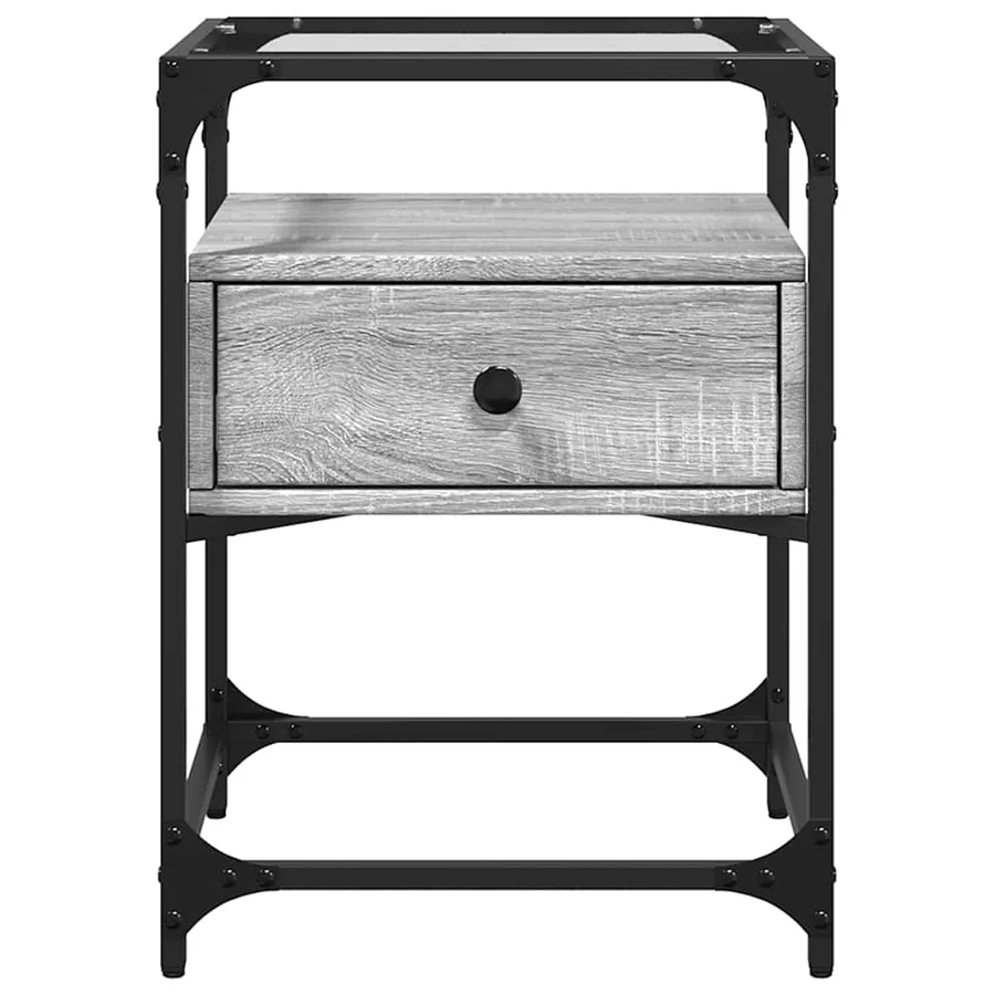 Table de chevet sonoma gris 40x40x55 cm bois d’ingénierie - 4